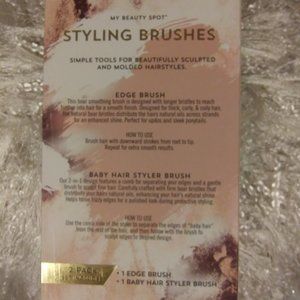 Styling Brushes. MY BEAUTY SPOT. 2 Pack Set. Edge Brush & Baby Hair Brush.  NWT